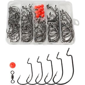 135pcs Bass Fishing Hooks EWG Hooks with Beads and Barrel Swivels in Saudi Arabia