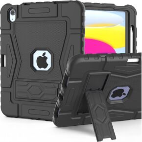 SUPLIK Case for iPad A16 11th Generation 11 Inch 2025 / iPad 10th Gen 10.9 Inch 2022, [Built-in Pencil Holder/Stand] Heavy Duty Military Grade Shockproof Rugged Drop Protective Cover,Black&Blue in Kuwait