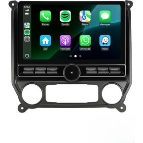 Replacement Radio for Chevy Silverado GMC Sierra - Car Stereo Wireless Carplay Android Auto 2014-2018 QLED Touch Screen Radio Upgrade GPS Navigation Head Unit Knobs (Single Knob 2+64G) in Saudi Arabia