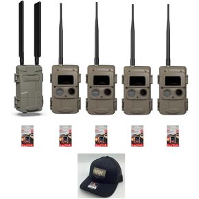 Cuddeback Cuddelink 1 L Series وحدة خلوية منزلية مدعومة من Verizon أو AT&T 4 كاميرات تعمل بالأشعة تحت الحمراء طويلة المدى L Series 5 16GB بطاقات SD 1 قبعة جديدة in Kuwait