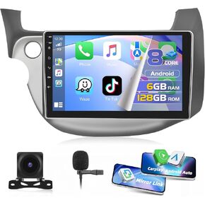 [2+64G] Car Stereo Radio for Honda Fit 2008-2013 with Wireless CarPlay & Android Auto 10.1" Touch Screen Bluetooth Audio with GPS Navigation Mirror Link WiFi RDS Hi-Fi Backup Camera MIC in Kuwait
