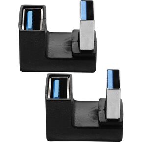 ibasenice 2pcs USB Right Angle Adapter Female to Male 10gbps Black U Shaped in Saudi Arabia