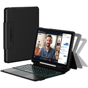 [ترقية] حافظة LAUDTEC متينة مع لوحة مفاتيح مدمجة ولوحة تتبع كبيرة لجهاز Samsung Galaxy Tab A9+ / A11+ Plus 5G 11" 2025، حامل قابل للتعديل، إضاءة خلفية، حامل قلم S، للطلاب والسفر، أسود in Kuwait