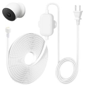 delilyn 30ft/9m Power Adapter for Google Nest Cam Outdoor or Indoor, Battery(2nd Gen), Weatherproof Power Cable for Nest Cam Continuously with One-Piece Molding Adapter in Saudi Arabia