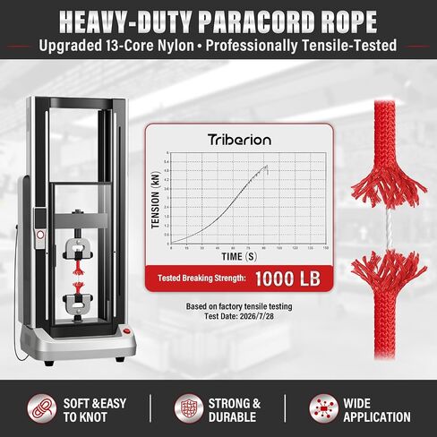 Paracord Rope 1000 lb - 13-Strand Nylon Cord 100ft Parachute Cord - 4MM 5/32" Utility String for Camping Survival Outdoor Gear DIY Bracelet Clothesline Red in Saudi Arabia