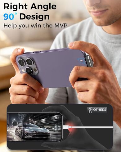USB C to Lightning Cable with Stand, MFi Certified 2-in-1 Invisible Holder Charger Cable, 30W Lightning Flat Cable 90 Degree for iPhone 14-5/iPad, Sideways Phone Charger Cord for Gaming, Office, Home in Kuwait