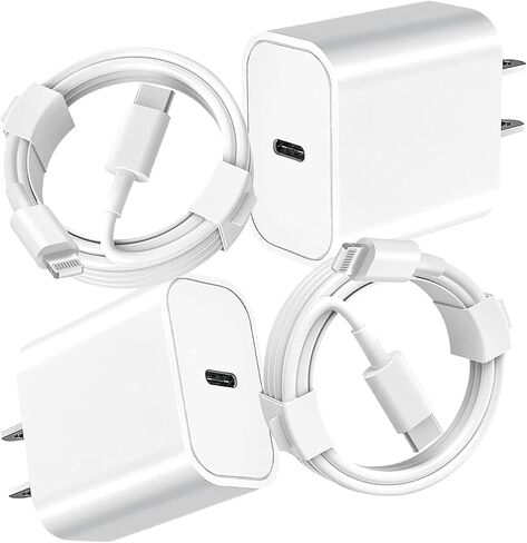 USB C Charger 2 Pack 20W Type C Wall Charger Block with 6FT Long USB C to Lightning Cable Compatible with iPhone 14 Pro/13 Pro/12 Pro Max/11/XS Max/XS/XR/X/8 in Kuwait