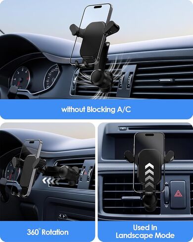 LENTION Car Phone Holder Mount, Air Vent Phone Holder for Car with 360 Rotation Arm, Compatible with iPhone 17/16/15/Samsung Galaxy, Thick Case Friendly & One-Hand Operation for Safe Driving(G21-V02) in Saudi Arabia