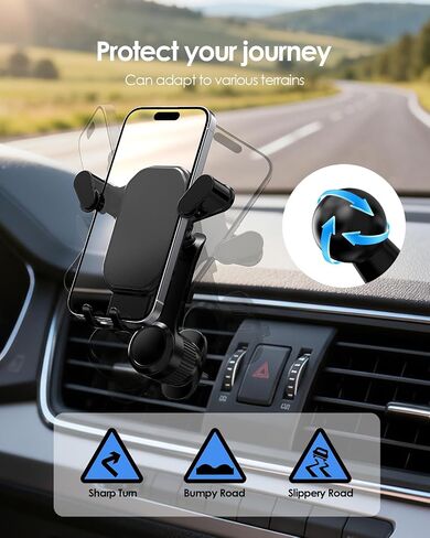 LENTION Car Phone Holder Mount, Air Vent Phone Holder for Car with 360 Rotation Arm, Compatible with iPhone 17/16/15/Samsung Galaxy, Thick Case Friendly & One-Hand Operation for Safe Driving(G21-V02) in Saudi Arabia