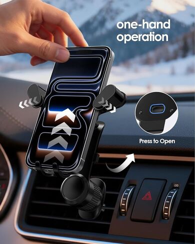 LENTION Car Phone Holder Mount, Air Vent Phone Holder for Car with 360 Rotation Arm, Compatible with iPhone 17/16/15/Samsung Galaxy, Thick Case Friendly & One-Hand Operation for Safe Driving(G21-V02) in Saudi Arabia