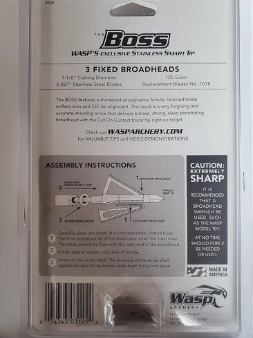 Wasp Boss SST 3-Blade Broadhead - 125 Grain in Saudi Arabia