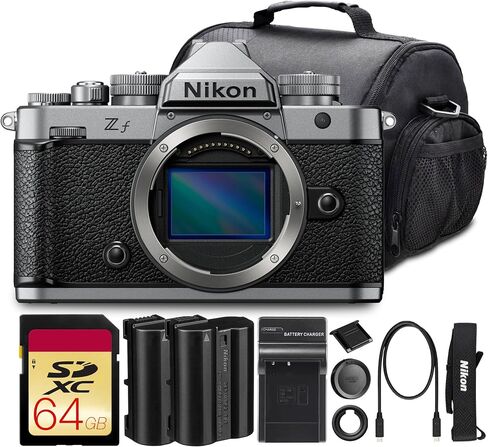 Nikon Zf 24.5MP Retro Mirrorless Camera Silver Z-Mount Hybrid Bundle in Saudi Arabia