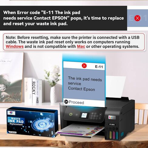 Waste Ink Pad Replacement with Reset Software for Ecotank ET-2850 ET-2760 ET-2750 ET-2700 ET2850 ET2760 ET2750 ET2700 2850 2760 2750 Printer, Maintenance Box with Reset Software (2 Packs) in Saudi Arabia