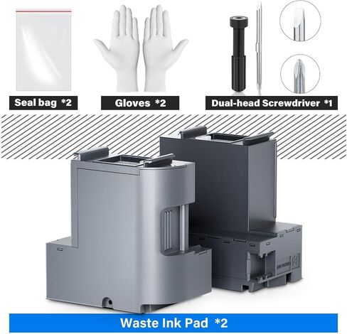 Waste Ink Pad Replacement with Reset Software for Ecotank ET-2850 ET-2760 ET-2750 ET-2700 ET2850 ET2760 ET2750 ET2700 2850 2760 2750 Printer, Maintenance Box with Reset Software (2 Packs) in Saudi Arabia