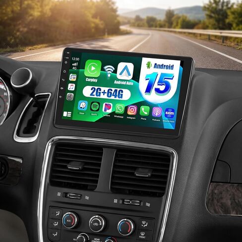 2+64G Android 13 CarPlay راديو ستيريو للسيارة دودج جراند كارافان 2011-2020 كرايسلر جراند فوييجر 2011-2015 كرايسلر تاون آند كانتري 2011-2016، شاشة لمس 9 بوصات Android Auto، كاميرا AHD FM RDS in Saudi Arabia