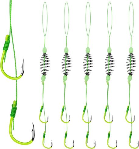 Fishing Spring Feeder Rigs, Ready-to-Use Double Hook Bait Cage Fishing Tackle, Anti-Tangle Spring Bait Cage Rig for Carp Catfish Fishing in Kuwait