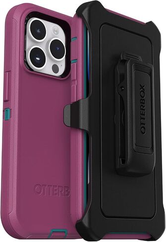OtterBox iPhone 14 Pro (ONLY) Defender Series Case - Canyon Sun (Pink), Rugged & Durable, with Port Protection, Includes Holster Clip Kickstand in Kuwait