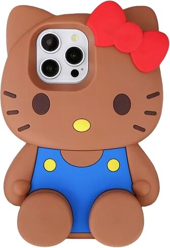 Anime Cat Soft Silicone Case for iPhone 13/14/15,Fashion Kawaii Soft Silicone Animal tective Gel Shockof Gel Back Cover in Saudi Arabia