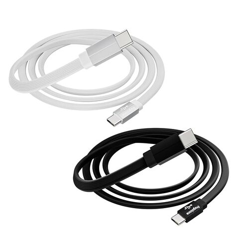 Flat USB A to C Cable 2-Pack, 8FT White & Black Charging Cable in Kuwait