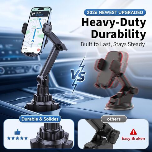 Cup Holder Phone Holder for Car, Adjustable Long Arm Mount for 4-7" Phones in Saudi Arabia