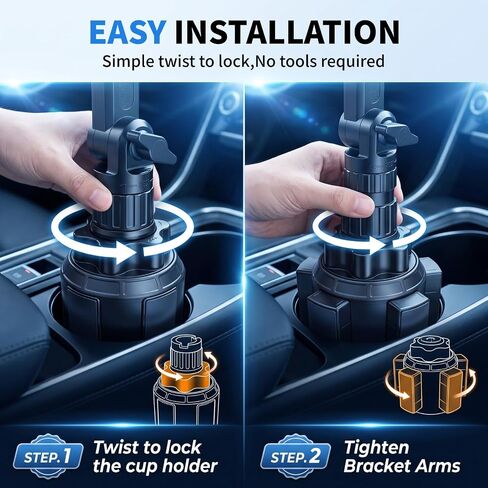 Cup Holder Phone Holder for Car, Adjustable Long Arm Mount for 4-7" Phones in Saudi Arabia