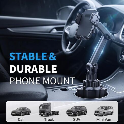 Cup Holder Phone Holder for Car, Adjustable Long Arm Mount for 4-7" Phones in Saudi Arabia
