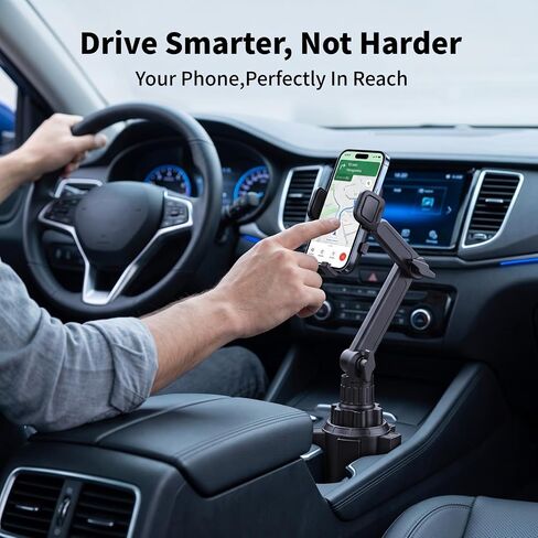 Cup Holder Phone Holder for Car, Adjustable Long Arm Mount for 4-7" Phones in Saudi Arabia