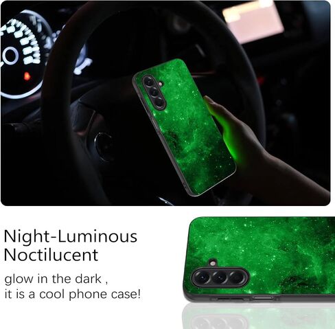 GUAGUA for Samsung Galaxy A17 5G Case Glow in The Dark Plating Edge Noctilucent Luminous Space Nebula Back Anti Scratch Slim Shockproof Protective Case for Galaxy A17 in Saudi Arabia
