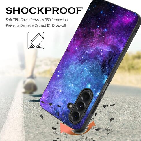 GUAGUA for Samsung Galaxy A17 5G Case Glow in The Dark Plating Edge Noctilucent Luminous Space Nebula Back Anti Scratch Slim Shockproof Protective Case for Galaxy A17 in Saudi Arabia