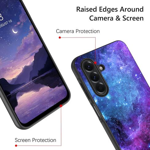 GUAGUA for Samsung Galaxy A17 5G Case Glow in The Dark Plating Edge Noctilucent Luminous Space Nebula Back Anti Scratch Slim Shockproof Protective Case for Galaxy A17 in Saudi Arabia