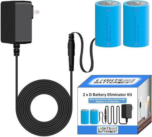 2 x D Next-Generation Heavy-Duty Battery Replacement Eliminator Kit for Toys, Flameless Candles & Other Electronic Devices in Kuwait