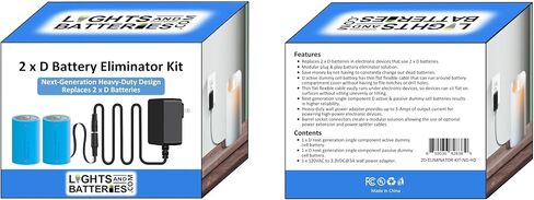 2 x D Next-Generation Heavy-Duty Battery Replacement Eliminator Kit for Toys, Flameless Candles & Other Electronic Devices in Kuwait