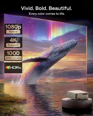 جهاز عرض Aurzen EAZZE D1 MAX 1000 ANSI Google TV مع دعم 4K وMEMC in Kuwait