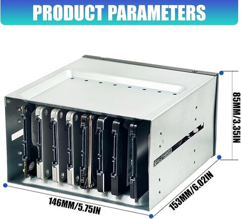 Expandable 2 to 8 Bay 2.5Inch Hard Drive Rack Hard Drive Box Computer Storage Expansion for Desktop Servers High Capacity Enclosure in Saudi Arabia