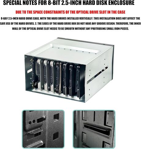 Expandable 2 to 8 Bay 2.5Inch Hard Drive Rack Hard Drive Box Computer Storage Expansion for Desktop Servers High Capacity Enclosure in Saudi Arabia