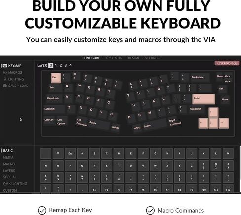 Keychron Q8 Wired Custom Mechanical Keyboard Knob Version, 65% Alice Layout QMK/VIA Programmable with Hot-swappable Gateron G Pro Brown Switch Double Gasket Compatible with Mac Windows Linux (Grey) in Saudi Arabia