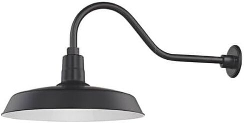Dolan Designs Black Gooseneck Barn Light with 18" Shade in Saudi Arabia