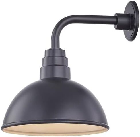 Dolan Designs Black Gooseneck Barn Light with 12" Dome Shade in Saudi Arabia