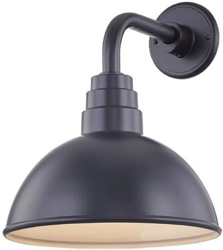 Dolan Designs Black Gooseneck Barn Light with 12" Dome Shade in Saudi Arabia