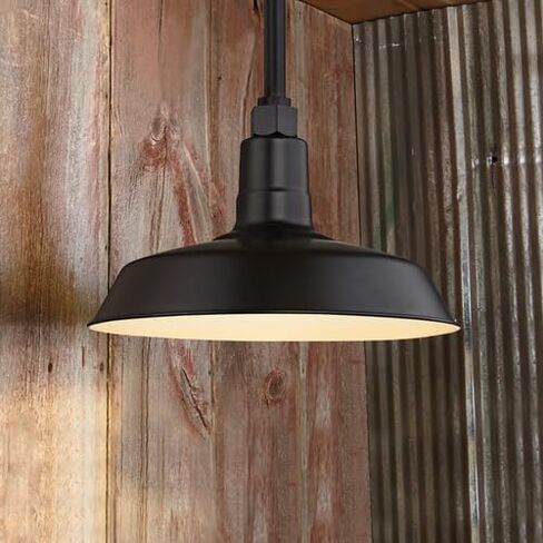 Dolan Designs Black Pendant Barn Light with 12" Shade in Saudi Arabia