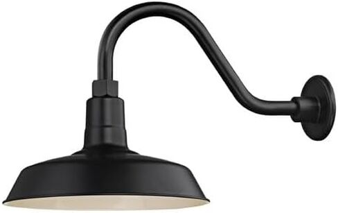 Dolan Designs Recesso Lighting Black Farmhouse Style Industrial Gooseneck Outdoor Barn Light with 12 Inch Shade for Wet and Damp Locations in Saudi Arabia