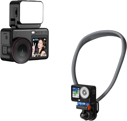 Magnetic Mini LED Fill Light, Photography Fill Video Lighting with Quick-Release Cold Shoe Adapter for Magnetic Quick Release Neck Mount, 360° Rotatable Ball Head Hands-Free POV/Vlog Video Selfie Stan in Saudi Arabia