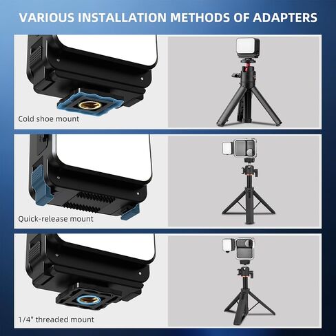 Magnetic Mini LED Fill Light, Photography Fill Video Lighting with Quick-Release Cold Shoe Adapter for Magnetic Quick Release Neck Mount, 360° Rotatable Ball Head Hands-Free POV/Vlog Video Selfie Stan in Saudi Arabia