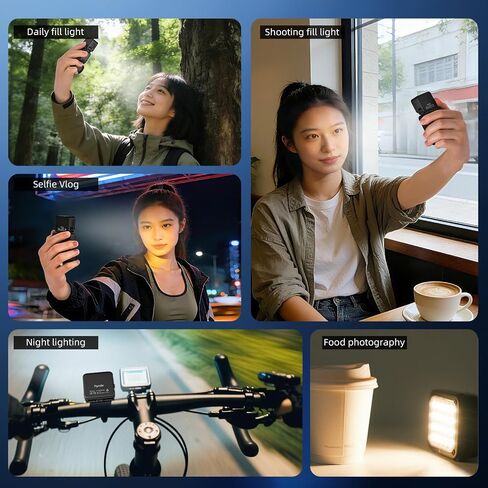 Magnetic Mini LED Fill Light, Photography Fill Video Lighting with Quick-Release Cold Shoe Adapter for Magnetic Quick Release Neck Mount, 360° Rotatable Ball Head Hands-Free POV/Vlog Video Selfie Stan in Saudi Arabia