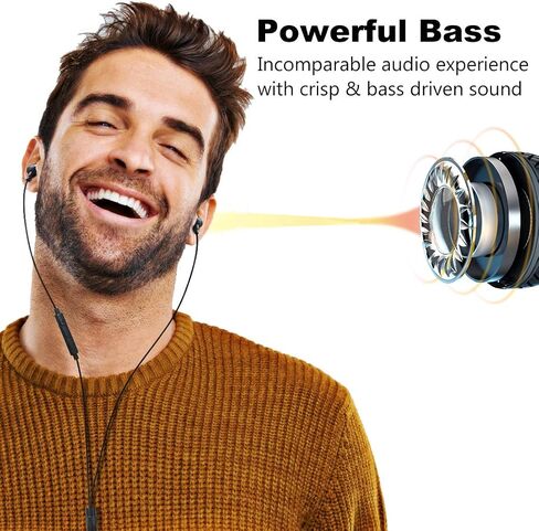 Wired Durable Metal Earbuds Headphones with Microphone and Volume Control in Saudi Arabia