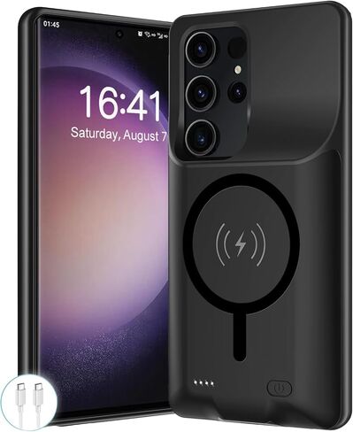 Battery Case for Galaxy S26 Ultra, Upgraded 12000mAh Portable Protective Wireless Charging Case Compatible with Galaxy S26 Ultra 5G (6.9 inch) Rechargeable Extended Battery Pack Charger Case (Black) in Kuwait