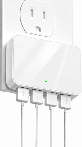 شاحن حائط USB مسطح، 4 منافذ USB-A، قابس قابل للطي للمنزل والسفر in Kuwait