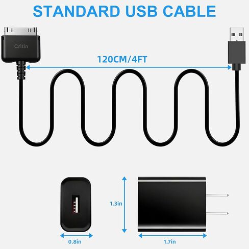 5V 2A Power Adapter Wall Charger & 4 FT Black USB Charging Cable in Kuwait