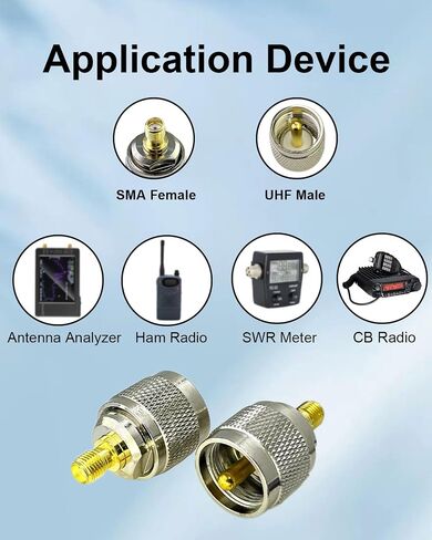 2PCS RF coaxial Coax SMA Female to UHF Male PL-259 Adapter in Kuwait