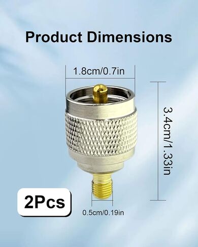 2PCS RF coaxial Coax SMA Female to UHF Male PL-259 Adapter in Kuwait